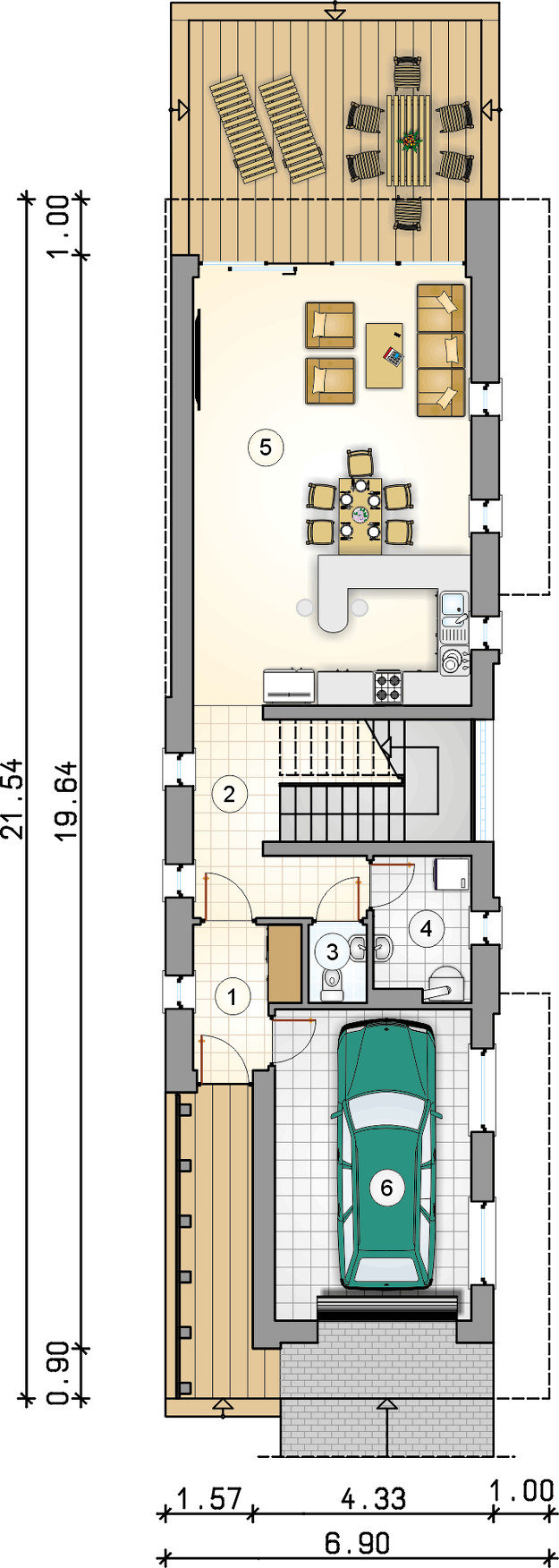 Rzut kondygnacji S-GL 1104 Modern House
