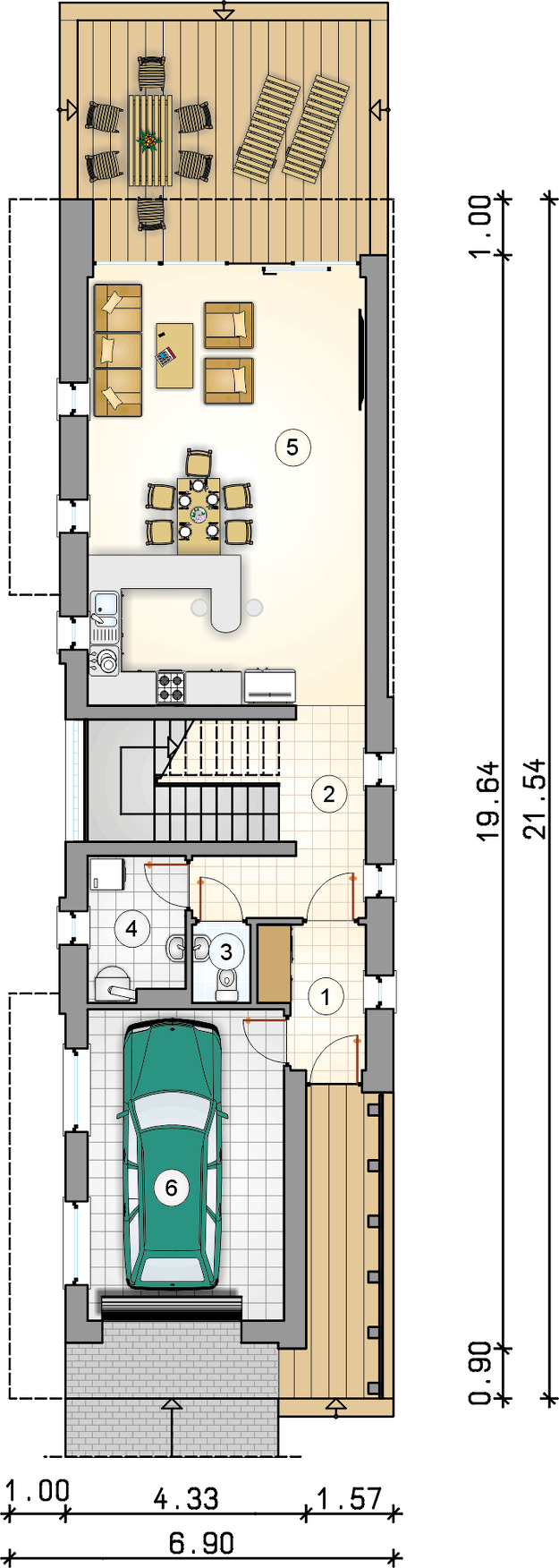 Rzut kondygnacji S-GL 1104 Modern House