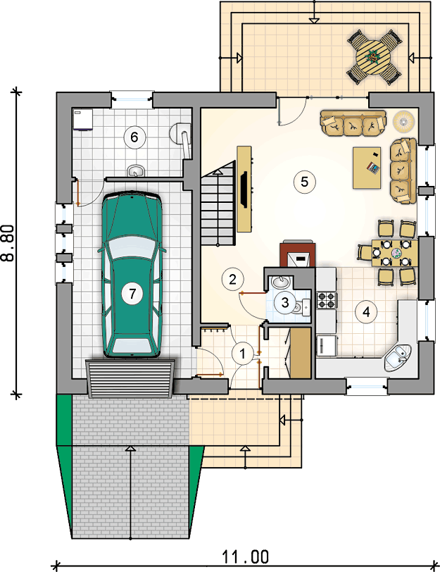 Rzut kondygnacji S-GL 728 Compact House